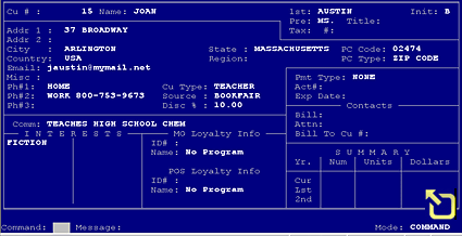 Customer record