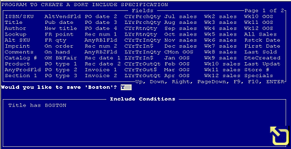 Finishing sort specification