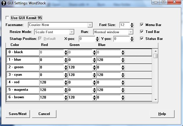 GUI settings