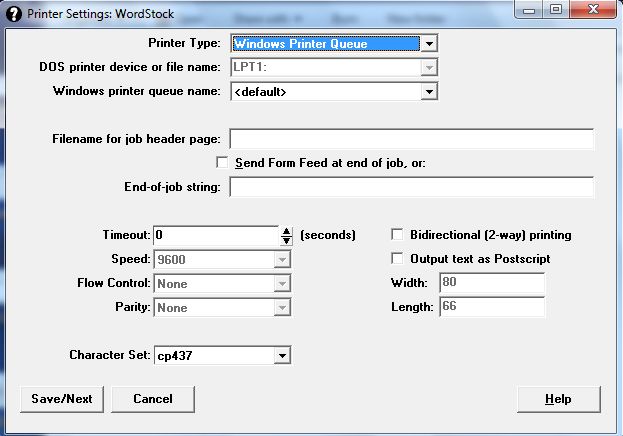 printer settings