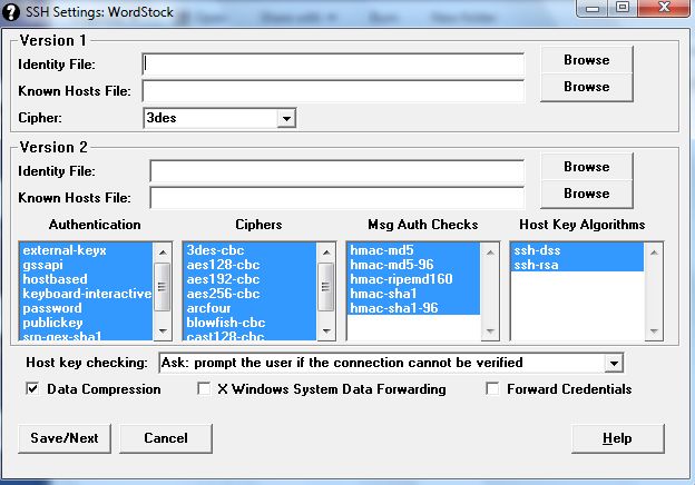 SSH settings