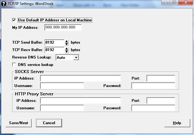 TCP settings