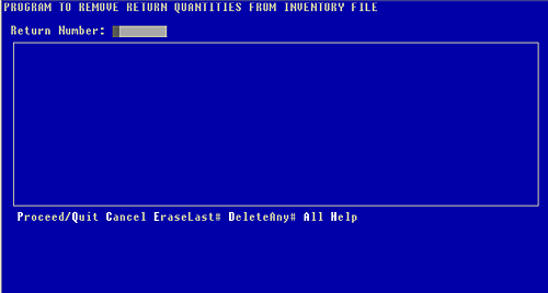 Figure 10-5, list box of the Program to Remove Return Order Quantities