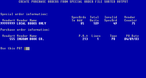 Fig. 12-15, Purchase Order information