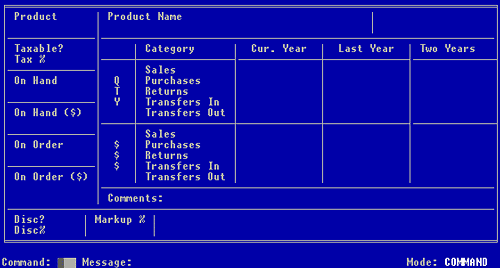 Fig. 3-4, Product Screen