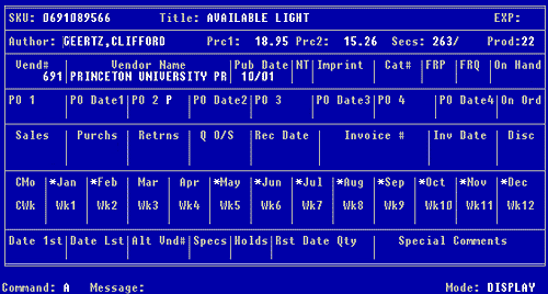 Figure 4-3, a completed Inventory record