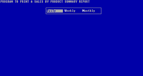 Figure 6-10, print a Sales by Product Summary Report menu