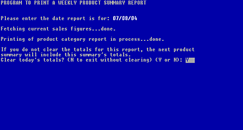 Figure 6-11, program to Print a Product Summary Report