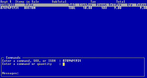 Figure 6-2, POS screen with information displayed