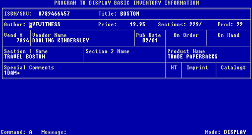 6-6, WordStock's Basic Inventory screen