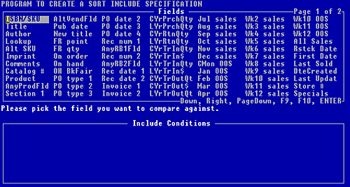 Figure 7-2, List of reportable Inventory File fields