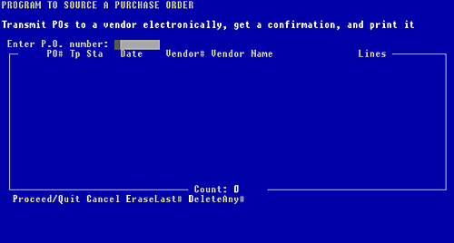 Figure 8-10. empty list box of POs to transmit